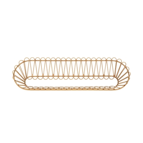 Prateleira de parede em metal e rattan estilo boho chic Panama Promoção