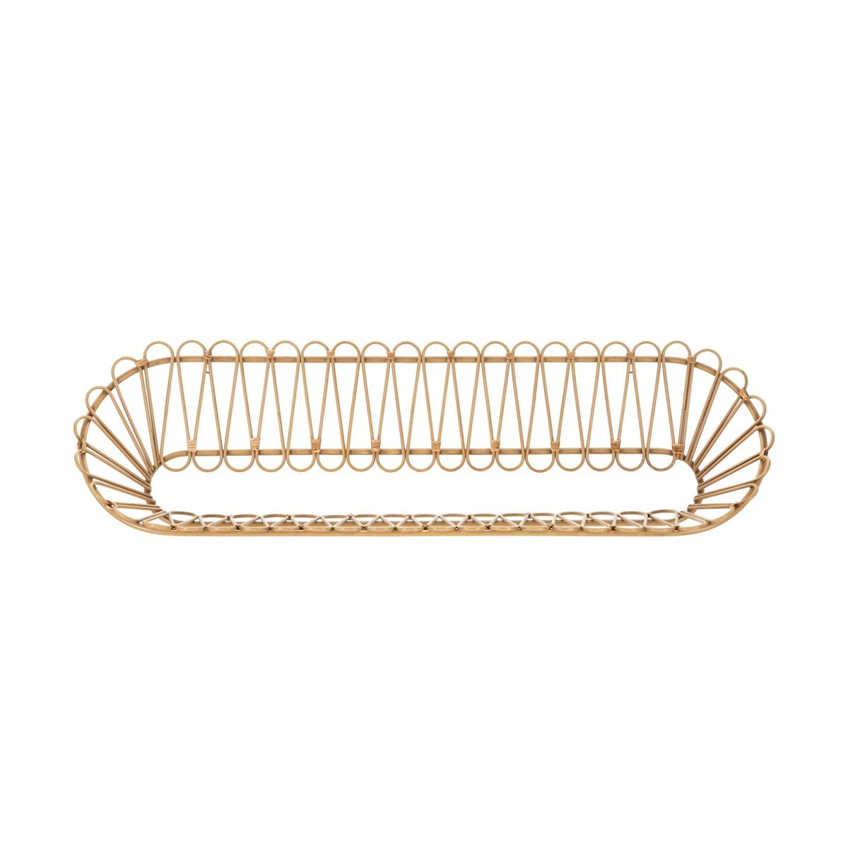 Prateleira de parede em metal e rattan estilo boho chic Panama Promoção Prateleira de parede em metal e rattan estilo boho chic Panama Promoção