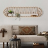 Prateleira de parede em metal e rattan estilo boho chic Panama Venda