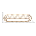 Prateleira de parede em metal e rattan estilo boho chic Panama Estoque