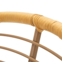 Cadeira em metal e rattan com almofada branca boho chic Panama Modelo