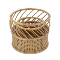 Conjunto de 2 suportes redondos para vasos em metal e rattan Panama Saldos