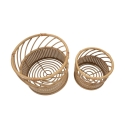 Conjunto de 2 suportes redondos para vasos em metal e rattan Panama Oferta