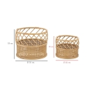 Conjunto de 2 suportes redondos para vasos em metal e rattan Panama Estoque