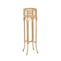 Suporte para Vasos Redondo com Pé em Metal e Rattan Panama Stand Promoção