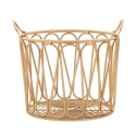 Cesto redondo boho chic em metal e rattan Panama Promoção