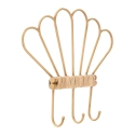 Cabide de parede em metal e rattan com 3 ganchos Panama Oferta