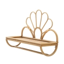 Prateleira de parede em metal e rattan com barra para pendurar Panama Promoção