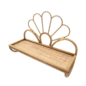 Prateleira de parede em metal e rattan com barra para pendurar Panama Saldos