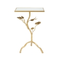 Mesa quadrada em metal dourado com tampo espelhado Tisty Promoção