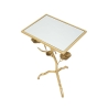 Mesa quadrada em metal dourado com tampo espelhado Tisty Saldos