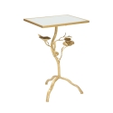 Mesa quadrada em metal dourado com tampo espelhado Tisty Oferta