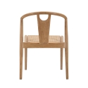 Conjunto de 2 cadeiras de cozinha em madeira com encosto de rattan entrançado Japan Catálogo