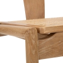 Conjunto de 2 cadeiras de cozinha em madeira com encosto de rattan entrançado Japan Estoque