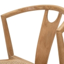 Conjunto de 2 cadeiras de cozinha em madeira com encosto de rattan entrançado Japan Escolha