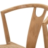 Conjunto de 2 cadeiras de cozinha em madeira com encosto de rattan entrançado Japan Escolha
