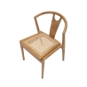 Conjunto de 2 cadeiras de cozinha em madeira com encosto de rattan entrançado Japan Saldos