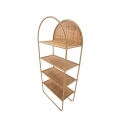 Estante de parede em metal e rattan com 4 prateleiras Panama Round Descontos