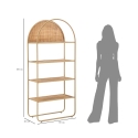 Estante de parede em metal e rattan com 4 prateleiras Panama Round Escolha