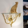 Prateleira de parede em metal dourado com vidro Tisty Venda