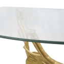 Prateleira de parede em metal dourado com vidro Tisty Estoque