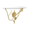 Prateleira de parede em metal dourado com vidro Tisty Descontos