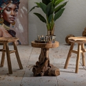 Banco em madeira de teca design natural étnico Sel Slim Características