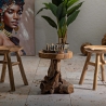 Banco em madeira de teca design natural étnico Sel Slim Características