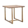 Mesa quadrada 80x80cm em madeira e metal estilo industrial Ankara Promoção