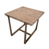 Mesa quadrada 80x80cm em madeira e metal estilo industrial Ankara Descontos