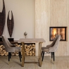 Mesa quadrada 80x80cm em madeira e metal estilo industrial Ankara Venda