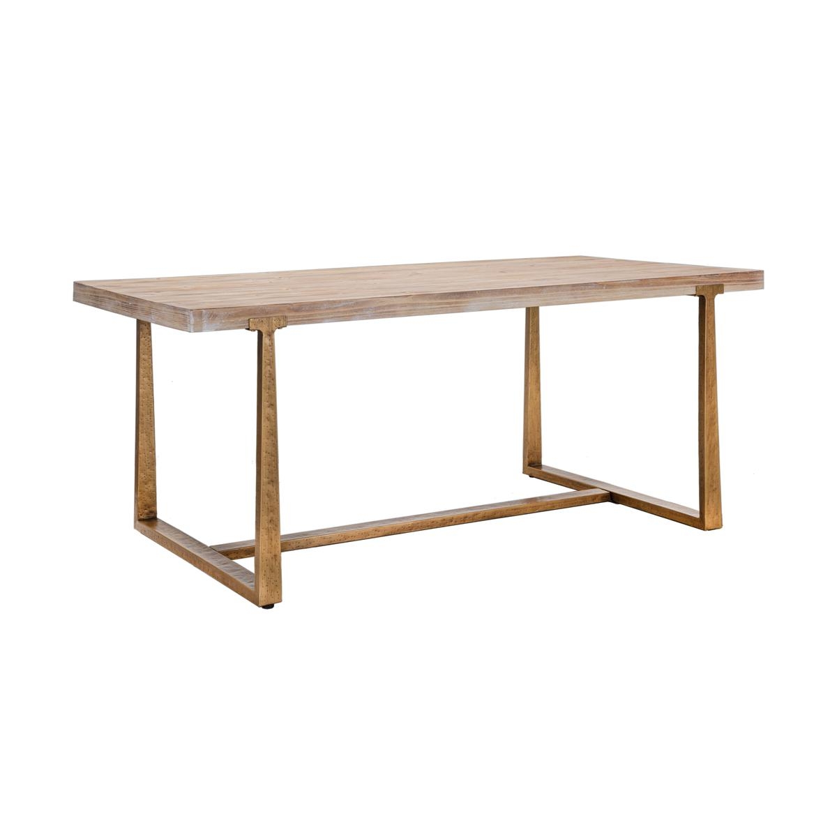 Mesa de jantar madeira e metal 90x180cm estilo industrial Ankara