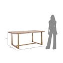 Mesa de jantar madeira e metal 90x180cm estilo industrial Ankara Escolha