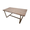 Mesa de jantar madeira e metal 90x180cm estilo industrial Ankara Catálogo
