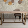 Mesa de jantar madeira e metal 90x180cm estilo industrial Ankara Venda