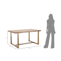 Mesa de jantar retangular moderna em metal e madeira 90x150cm Ankara Escolha