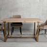 Mesa de jantar retangular moderna em metal e madeira 90x150cm Ankara Venda