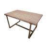 Mesa de jantar retangular moderna em metal e madeira 90x150cm Ankara Oferta
