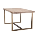 Mesa de jantar retangular moderna em metal e madeira 90x150cm Ankara Saldos