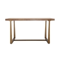 Mesa de jantar retangular moderna em metal e madeira 90x150cm Ankara Descontos