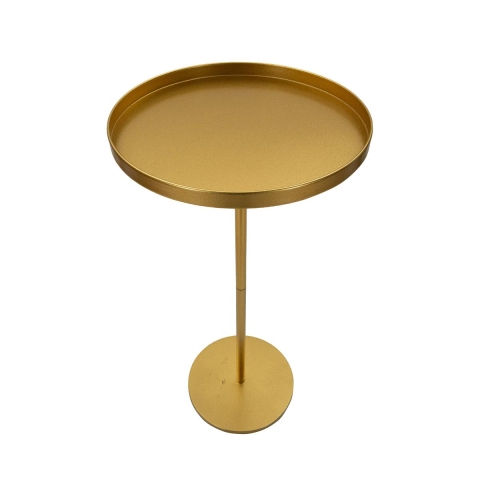 Mesa alta redonda em metal dourado 51x100cm Doha Promoção