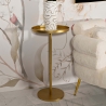 Mesa alta redonda em metal dourado 51x100cm Doha Venda