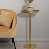 Mesa alta em metal dourado design moderno 41x80cm Doha Venda