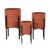 Conjunto de 3 Suportes para Vasos Modernos Redondos em Metal Colorido Milly Tris Oferta