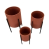 Conjunto de 3 Suportes para Vasos Modernos Redondos em Metal Colorido Milly Tris Descontos