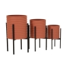 Conjunto de 3 Suportes para Vasos Modernos Redondos em Metal Colorido Milly Tris Saldos