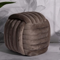 Pufe design entrançado estofado em veludo estilo moderno Softy Catálogo