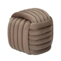 Pufe design entrançado estofado em veludo estilo moderno Softy 