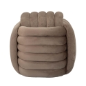 Pufe design entrançado estofado em veludo estilo moderno Softy 