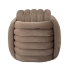 Pufe design entrançado estofado em veludo estilo moderno Softy 